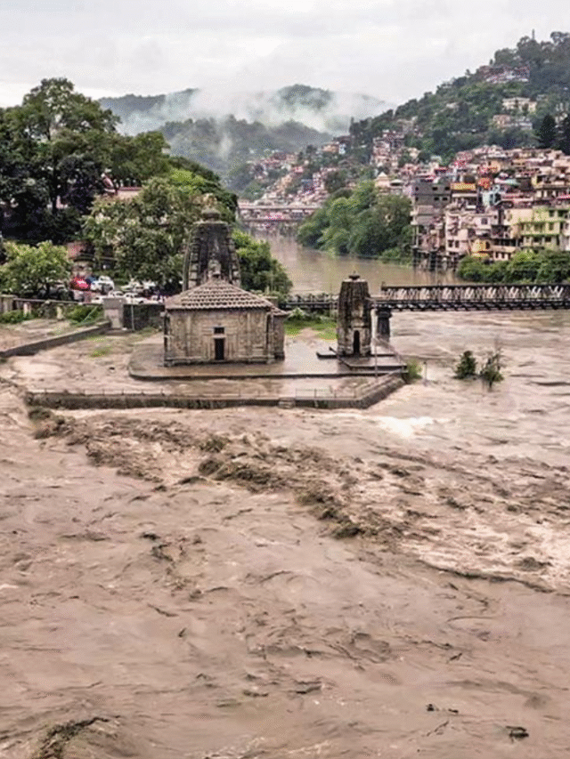 aerial view of flooded villages in himachal pradesh