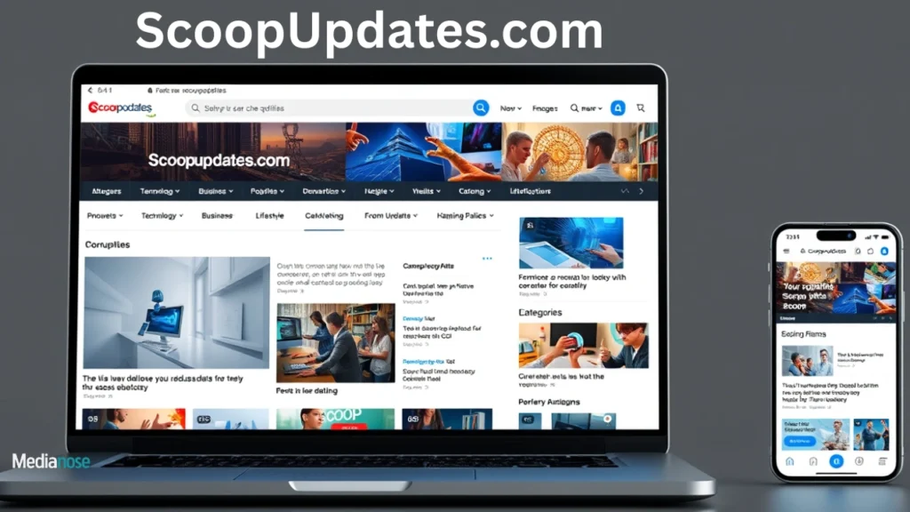 scoopupdates.com-digital-news-platform-homepage-on-a-laptop-and-smartphone