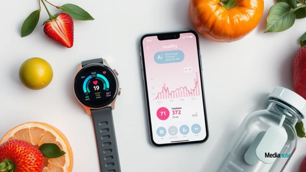 smartwatch, smartphone, and wheonai health app interface
