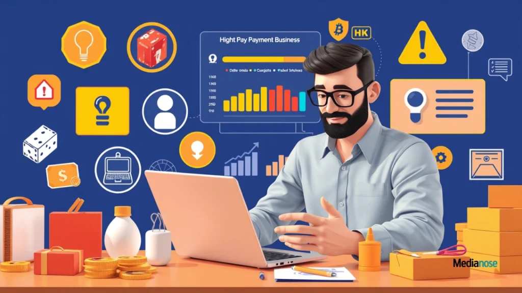 highriskpay-com-business-owner-reviewing-payment-processing-options-on-a-laptop
