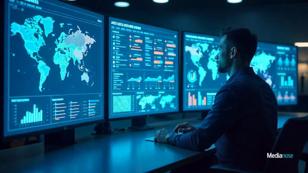 newsgiga-com-ai-powered-newsroom-scene-with-digital-dashboards-showing-analytics-trending-topics