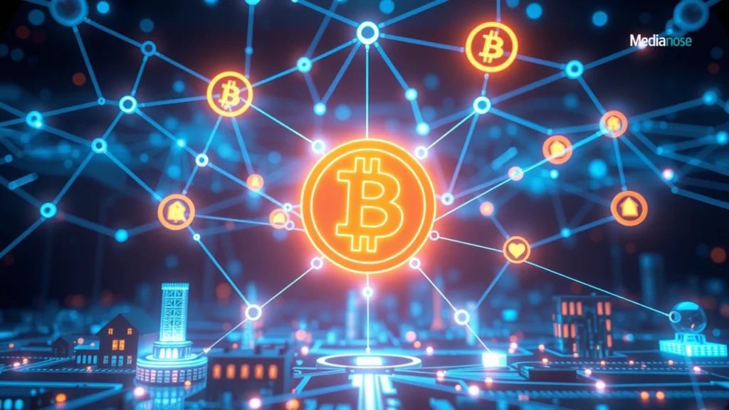 teckjb-com-network-of-interconnected-iot-devices-and-blockchain-symbols