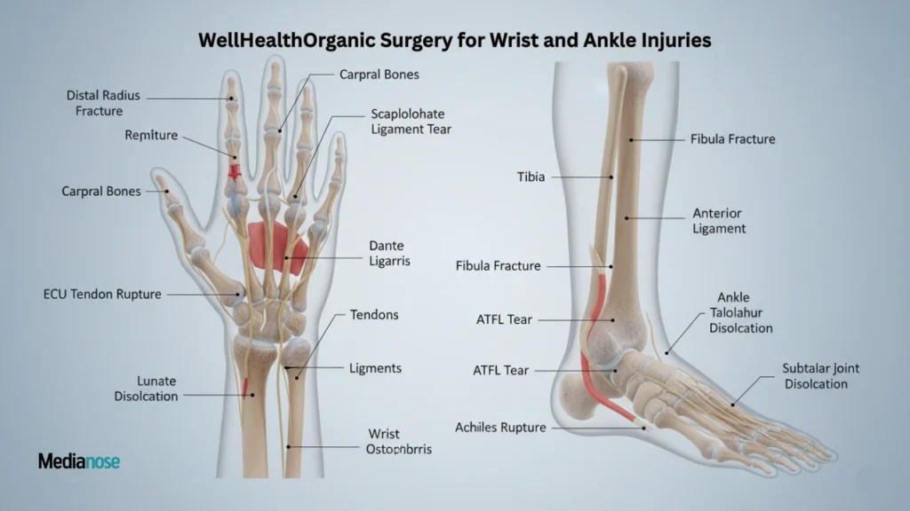 wellhealthorganic-3d-illustration-of-a-wrist-and-ankle-joint-highlighting-fractures-ligament-tears