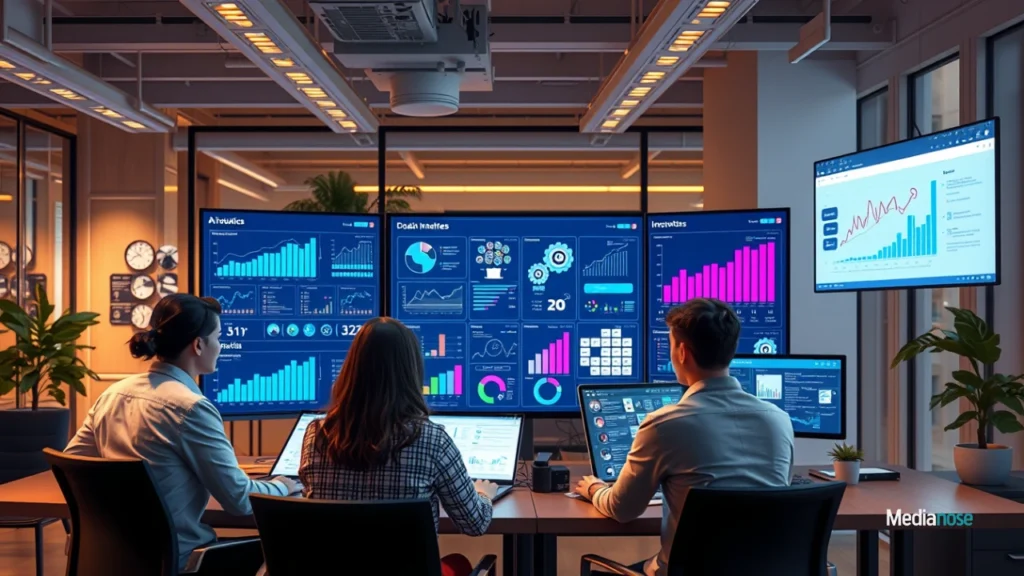 cilfqtacmitd people collaborate around digital screens displaying data