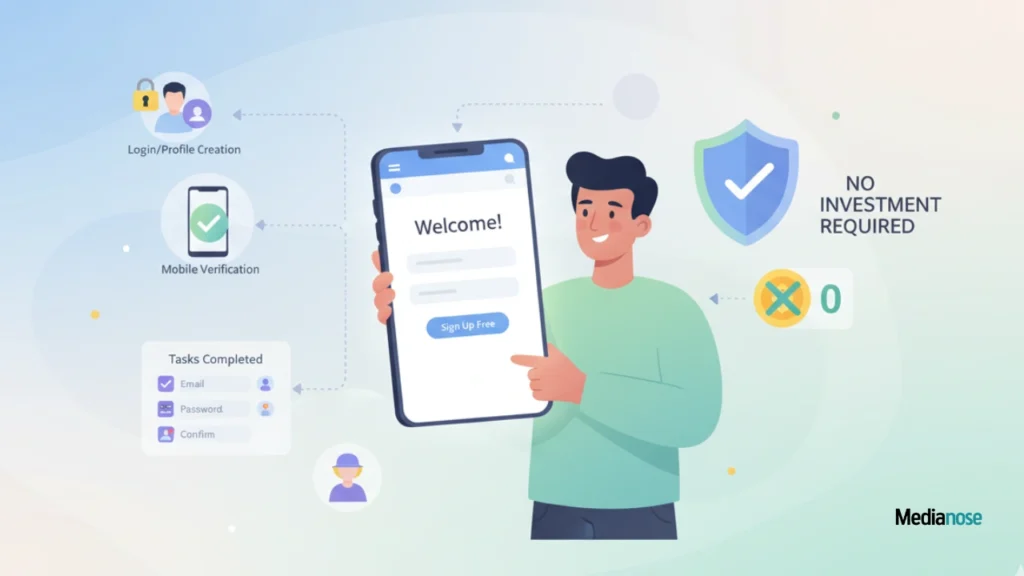 earnkarado com onboarding scene where a user signs up on a clean, modern website