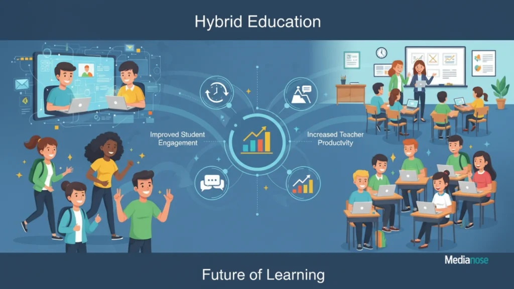 educationbeing com infographic illustration showing the progression of education technology