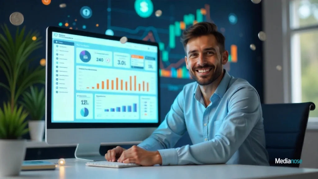 financecub com young professional analyzing personal finance charts and graphs