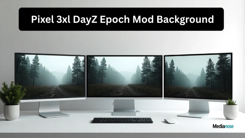 multiple monitors showing pixel 3xl dayz epoch mod background wallpapers of forests