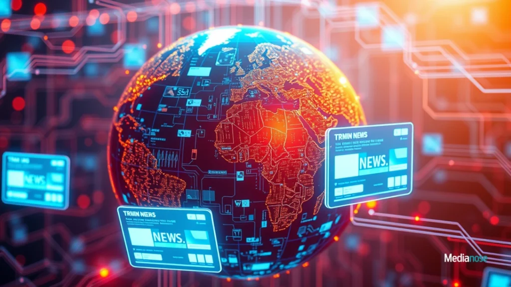 mytecharm com digital earth globe made of circuits, data waves, and holographic screens