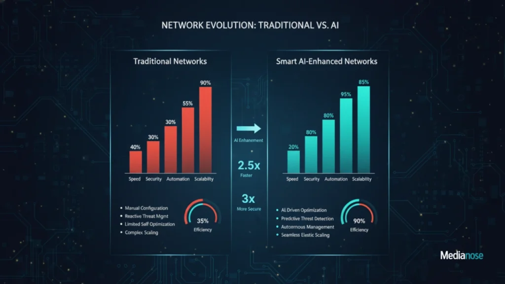 qevafaginz-network-ltd-comparison-between-traditional-networks-and-smart-ai-enhanced networks-17nov
