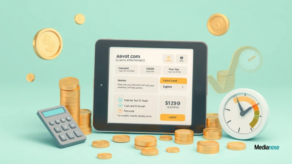 tablet displaying aavot com's loan information page