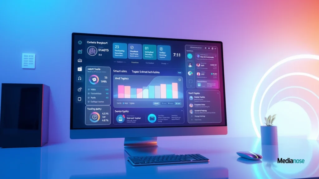 technofee com dashboard interface displayed on a sleek computer screen