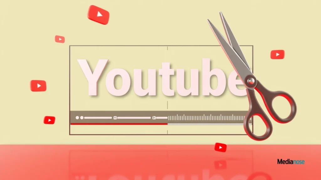 tubechop editor video player being clipped with scissors