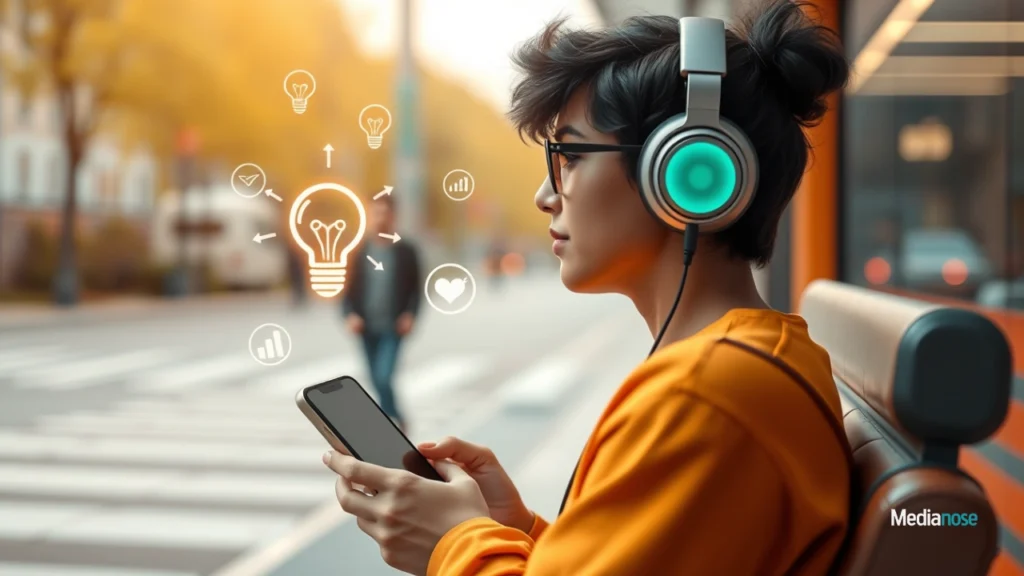 wisdompod person listening to audio while engaging in daily tasks