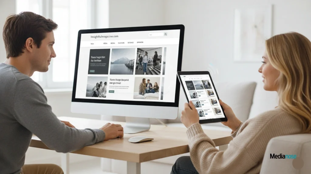 insightfulmagazine com website interface on a desktop and tablet