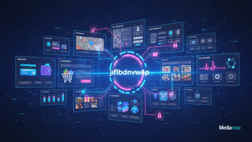 jiflbdnvw4p explained multi-industry tech collage showing banking, e-commerce, healthcare